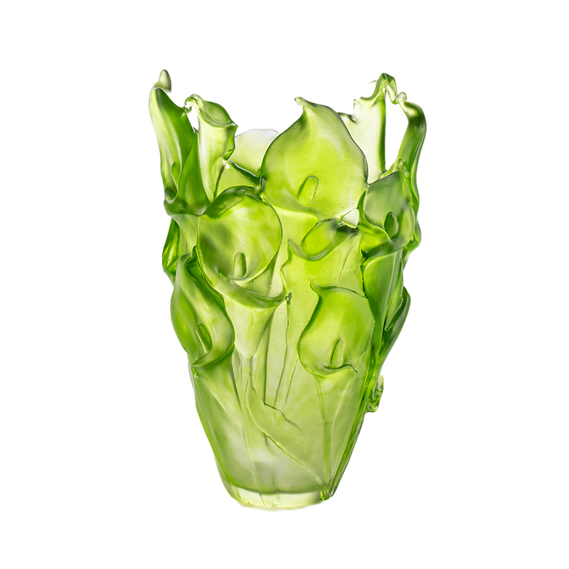 Vaso de vidro moldado em cera para sala de estar Arranjos florais Vidro de cristal Artístico preservado suporte para flores Mesa de jantar para casa Ornamento decorativo Vaso de lírio de calla