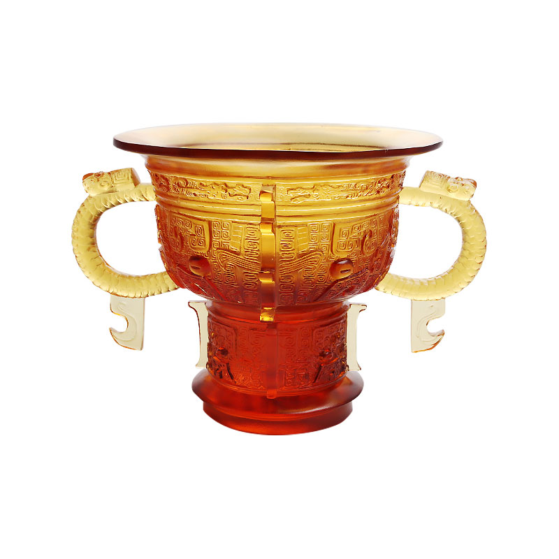 Tripé chinês com alça de orelhas de dragão e padrão de espinhos