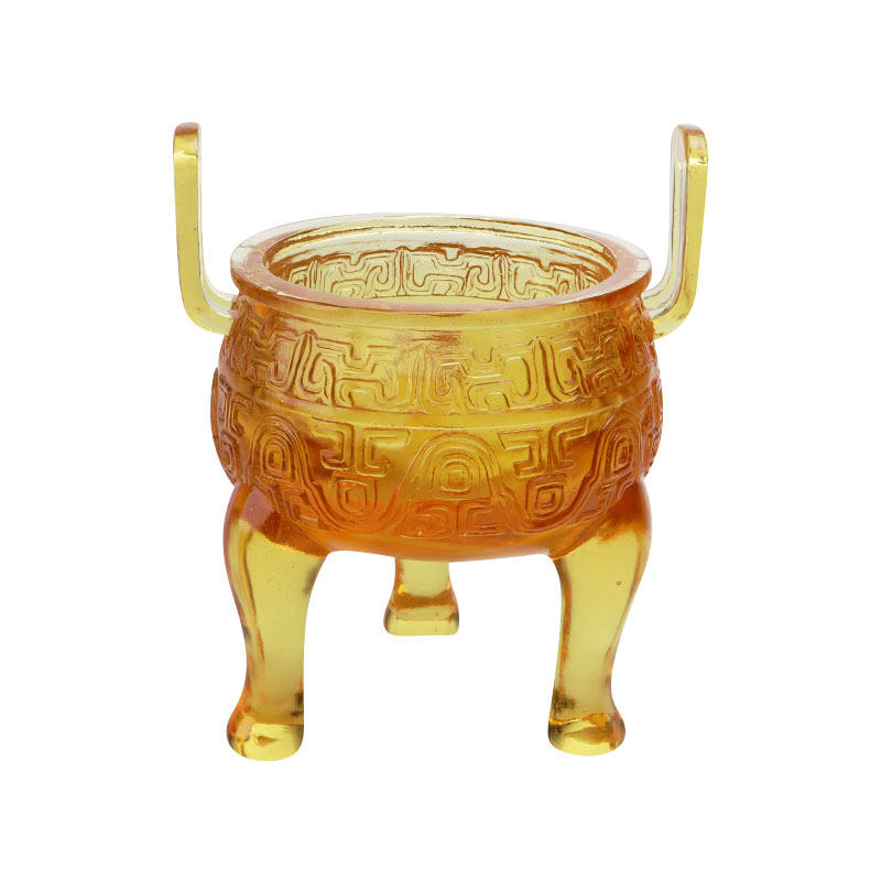 Enfeites de tripé de esmalte dourado