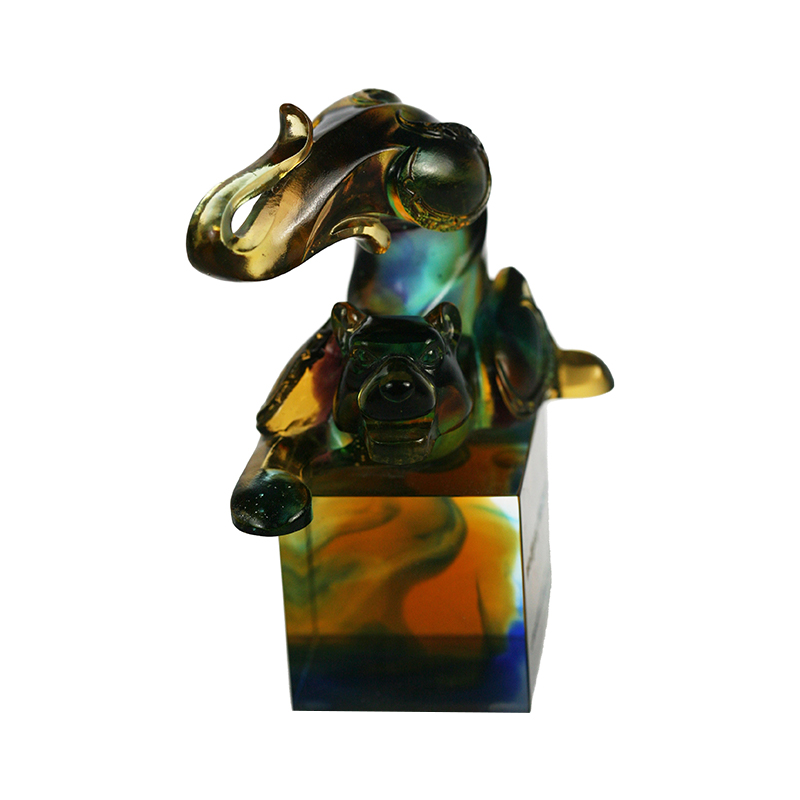 Selo de cristal de vidro tigre