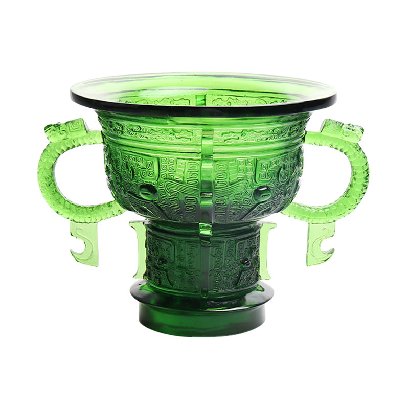 Tripé chinês com alça de orelhas de dragão e padrão de espinhos