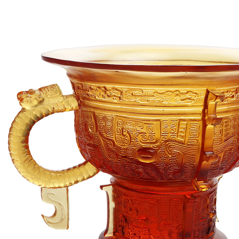 Tripé chinês com alça de orelhas de dragão e padrão de espinhos