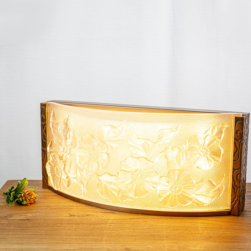 Ornamentos de lâmpadas decorativas de vidro com padrão de flor de hibisco