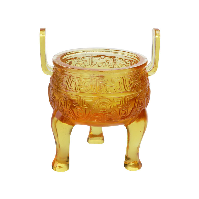 Enfeites de tripé de esmalte dourado