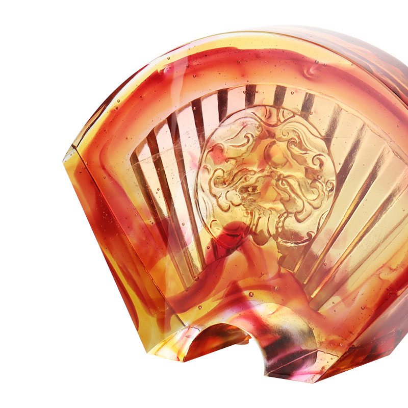 Ornamentos de vidro esmaltados chineses em forma de leque