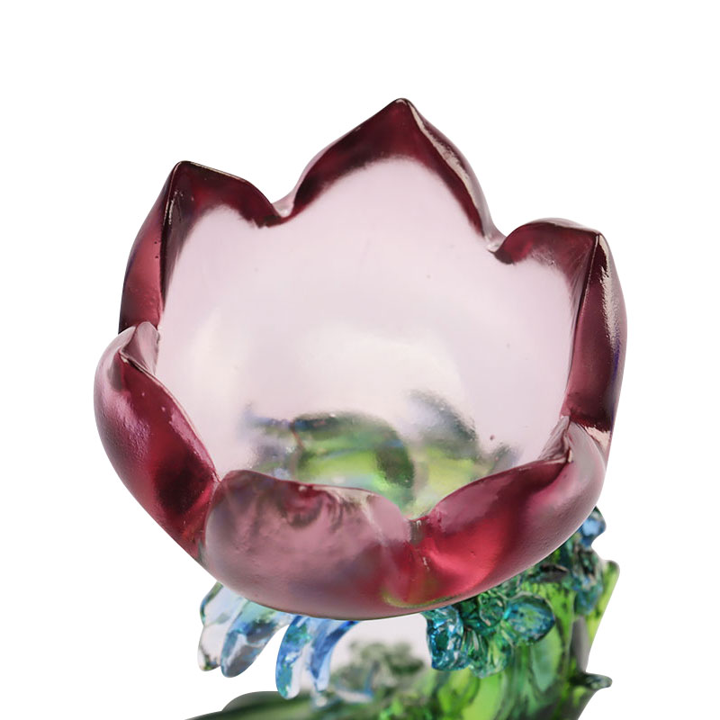 Castiçal de cristal em forma de lótus