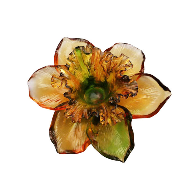 Castiçal em formato de pétala de vidro