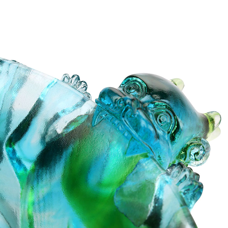 Prato de frutas de vidro verde transparente