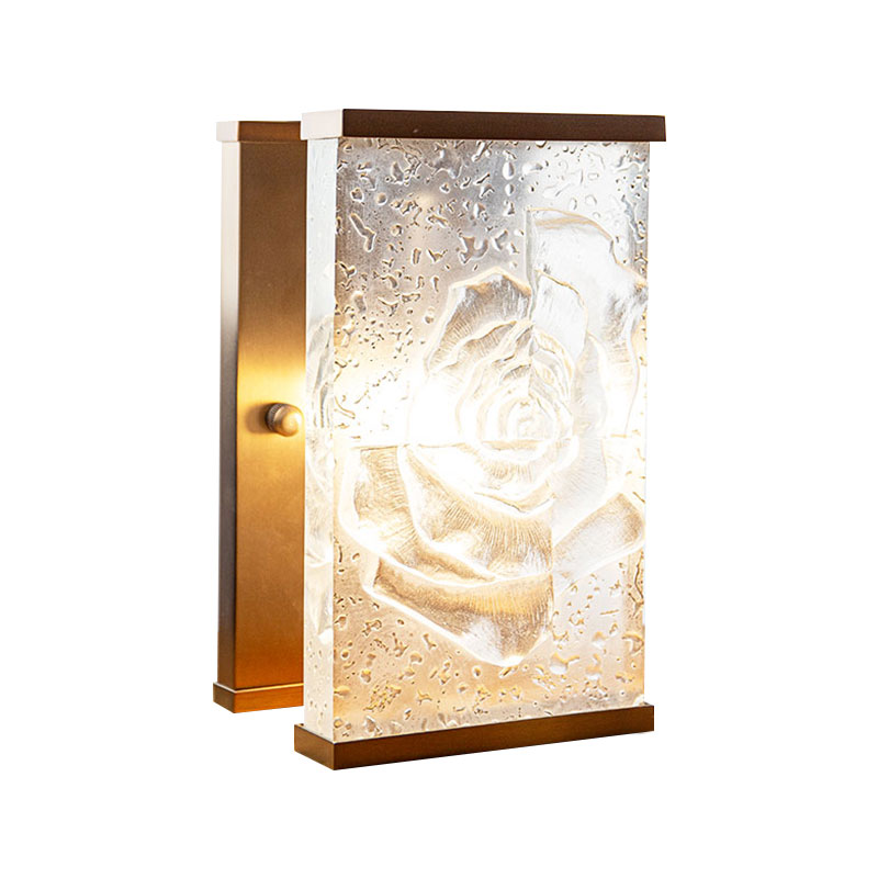 Ornamentos decorativos para lâmpadas retangulares de vidro esmaltado