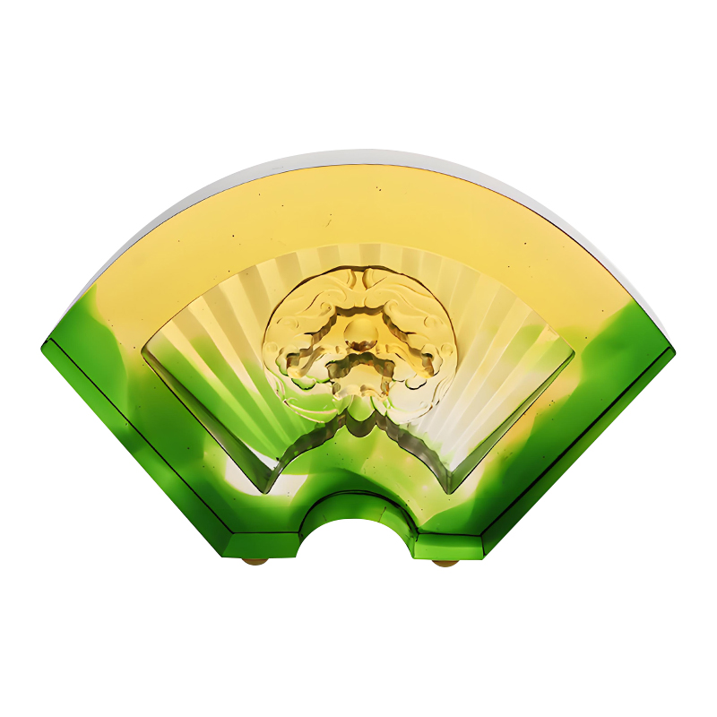 Ornamentos de vidro esmaltados chineses em forma de leque