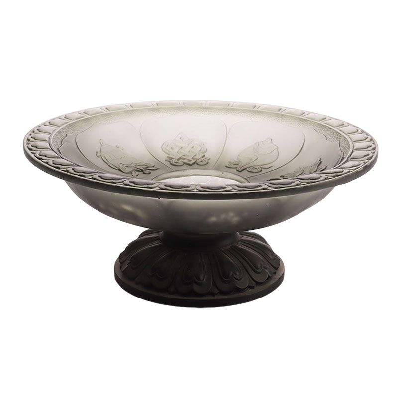 Fruteira com esmalte cinza