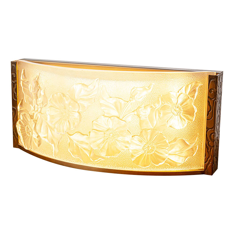 Ornamentos de lâmpadas decorativas de vidro com padrão de flor de hibisco