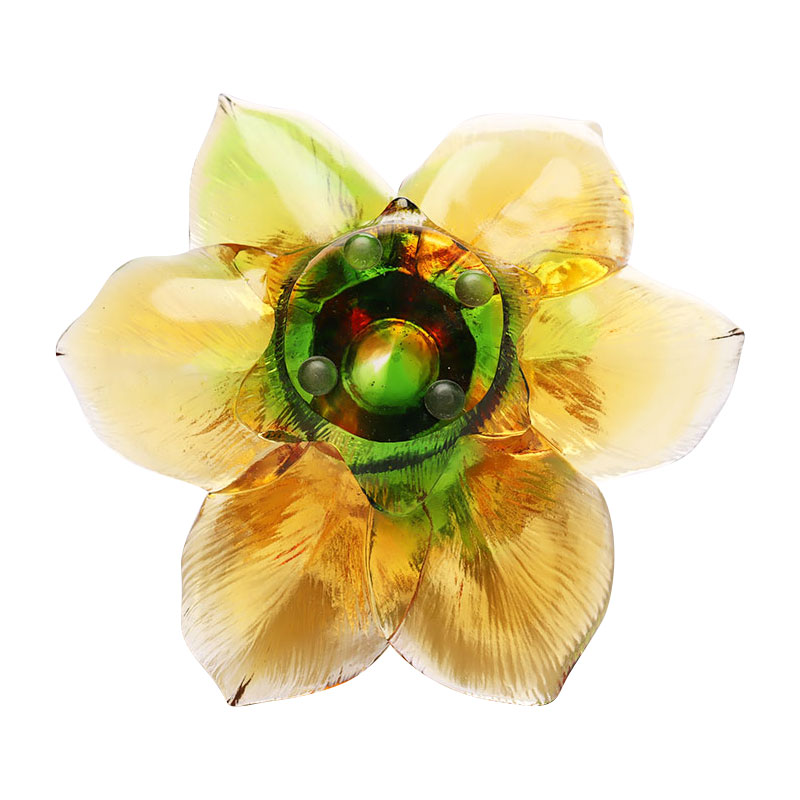 Castiçal em formato de pétala de vidro