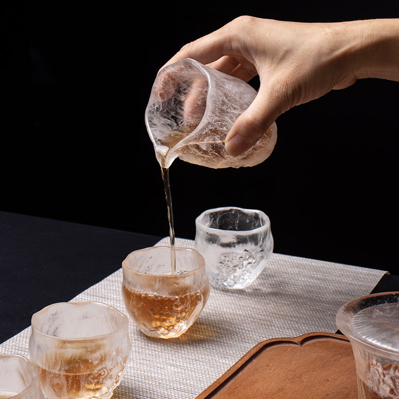 Conjunto de xícaras de chá transparentes com tampa