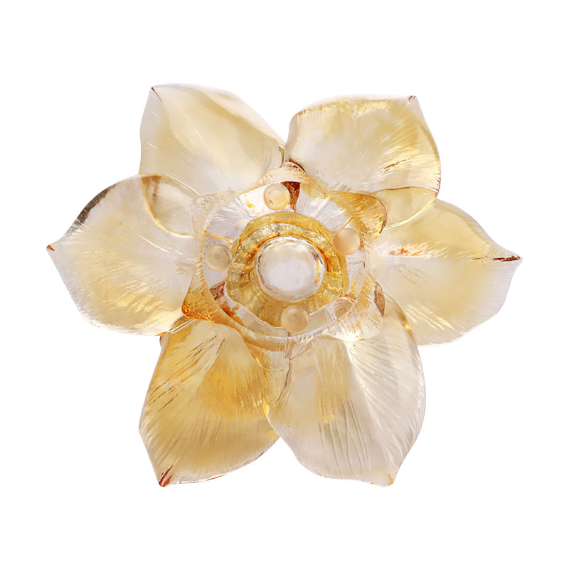 Castiçal em formato de pétala de vidro