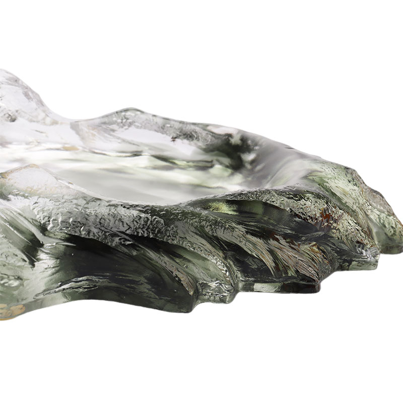 Bandeja de frutas oval de vidro decorativo artístico