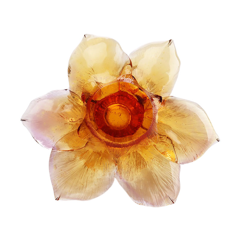 Castiçal em formato de pétala de vidro