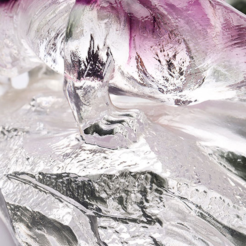 Bandeja de frutas oval de vidro decorativo artístico