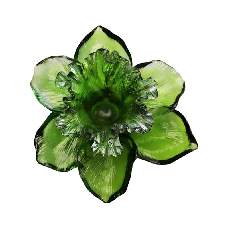 Castiçal em formato de pétala de vidro