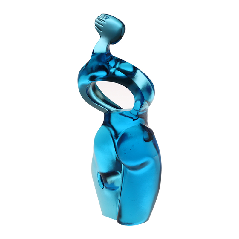 Ornamentos de estatueta de arte Artemis em azul puro