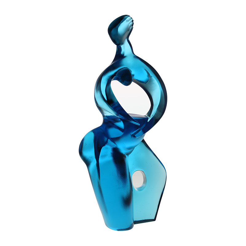 Ornamentos de estatueta de arte Artemis em azul puro