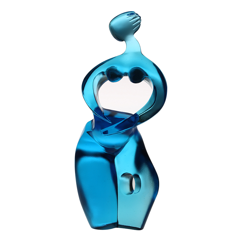 Ornamentos de estatueta de arte Artemis em azul puro