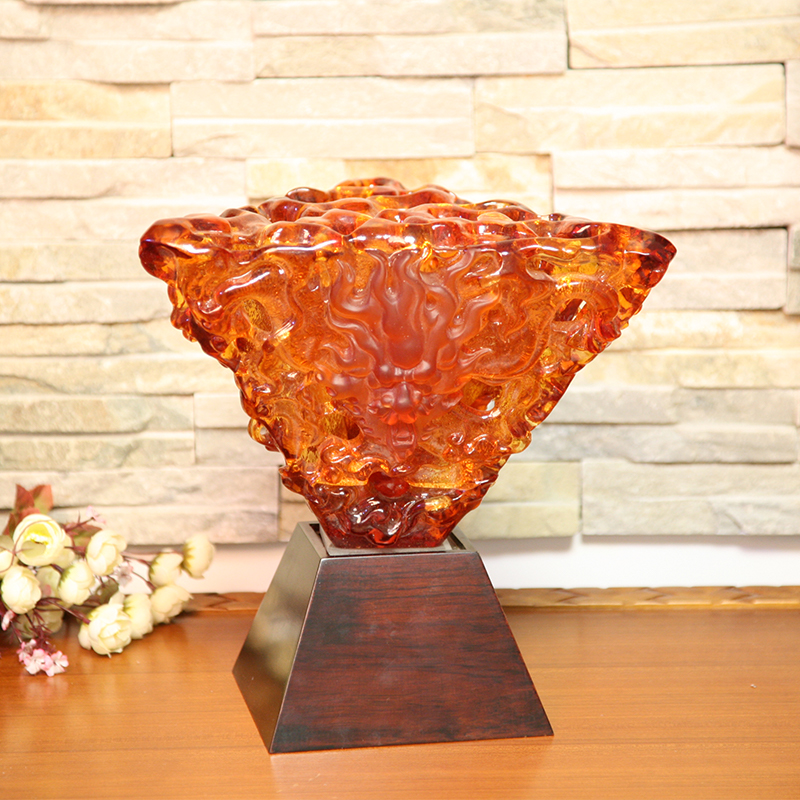 Ornamentos de mesa para lâmpada decorativa de vidro laranja