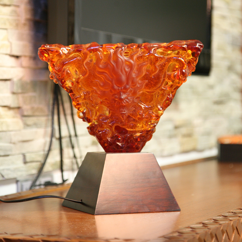 Ornamentos de mesa para lâmpada decorativa de vidro laranja