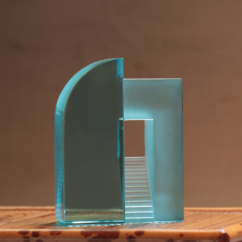 Ornamentos de brinquedo chinês de vidro fosco azul gradiente