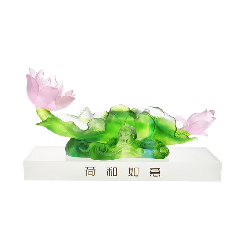 Conjunto de vasos de cristal para decoração de corredor da série Lotus