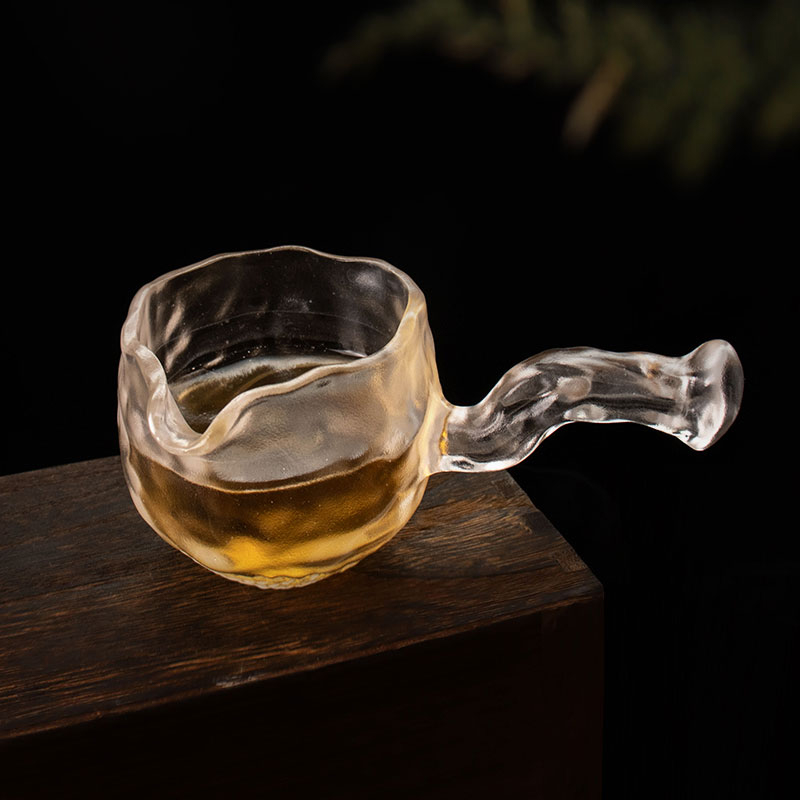 Conjunto de chá de vidro transparente com bule, xícara de chá