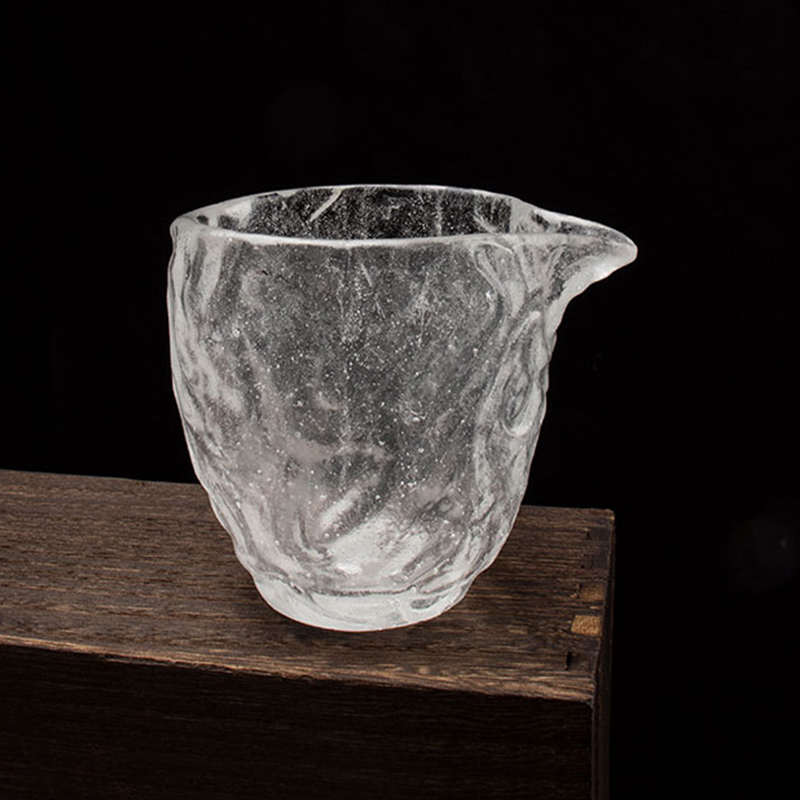 Conjunto de xícaras de chá de vidro transparente com padrão de bolha para uso em reuniões de escritório em casa