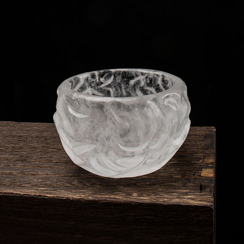 Conjunto de xícaras de chá de vidro transparente com padrão de bolha para uso em reuniões de escritório em casa