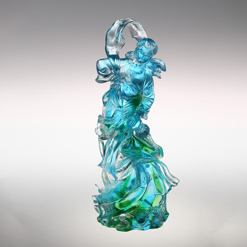 Ornamentos de figuras de vidro de hibisco nuvem-céu