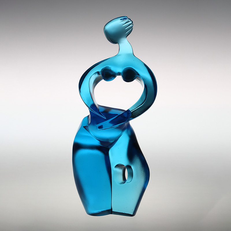 Ornamentos de estatueta de arte Artemis em azul puro