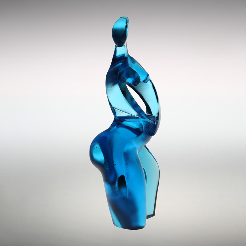 Ornamentos de estatueta de arte Artemis em azul puro