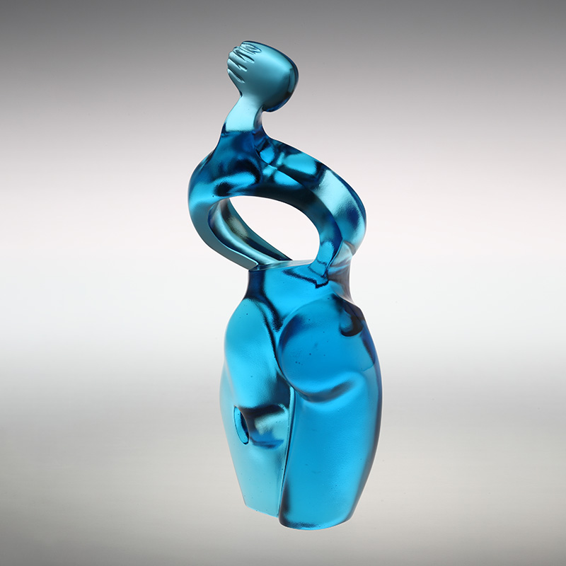 Ornamentos de estatueta de arte Artemis em azul puro