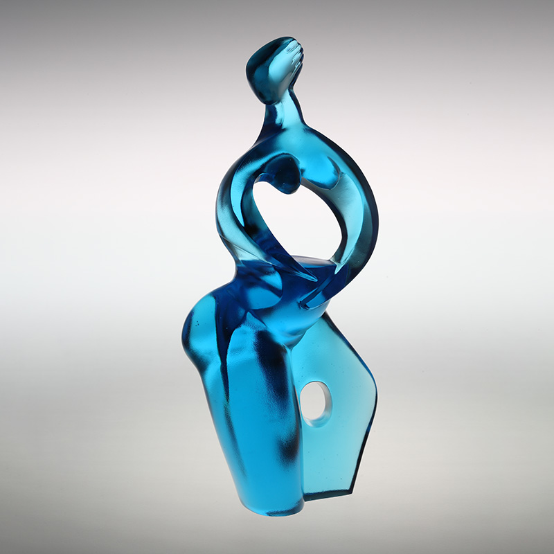 Ornamentos de estatueta de arte Artemis em azul puro