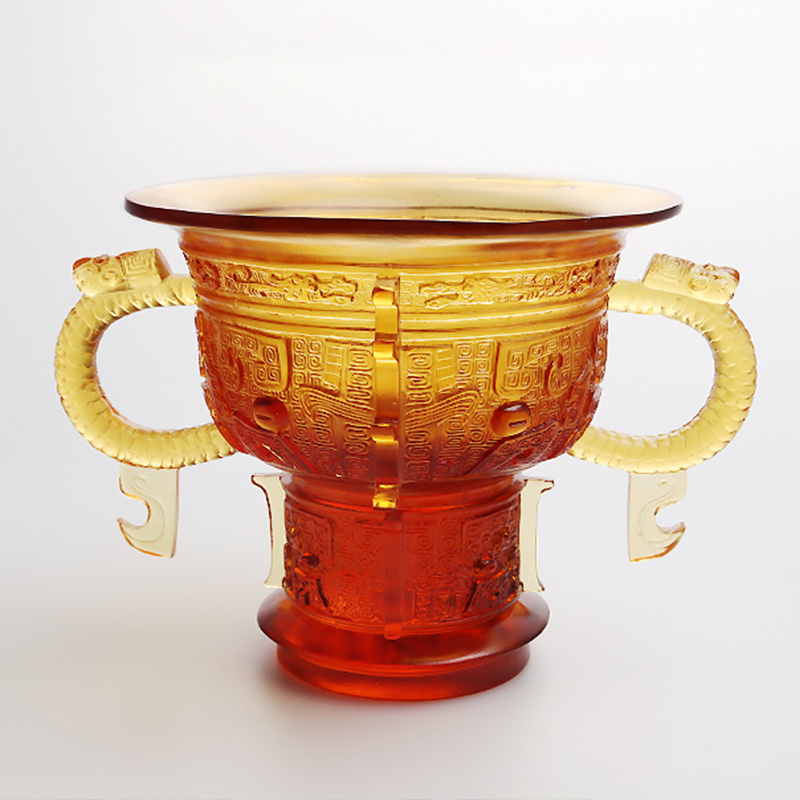 Tripé chinês com alça de orelhas de dragão e padrão de espinhos