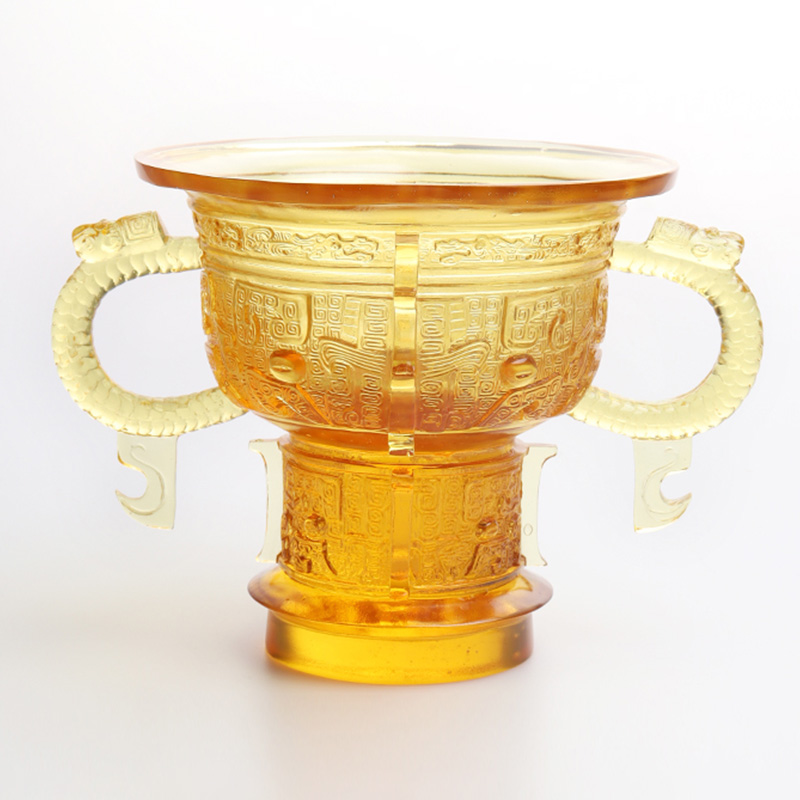 Tripé chinês com alça de orelhas de dragão e padrão de espinhos