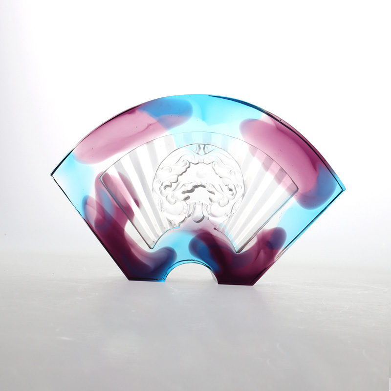 Ornamentos de vidro esmaltados chineses em forma de leque